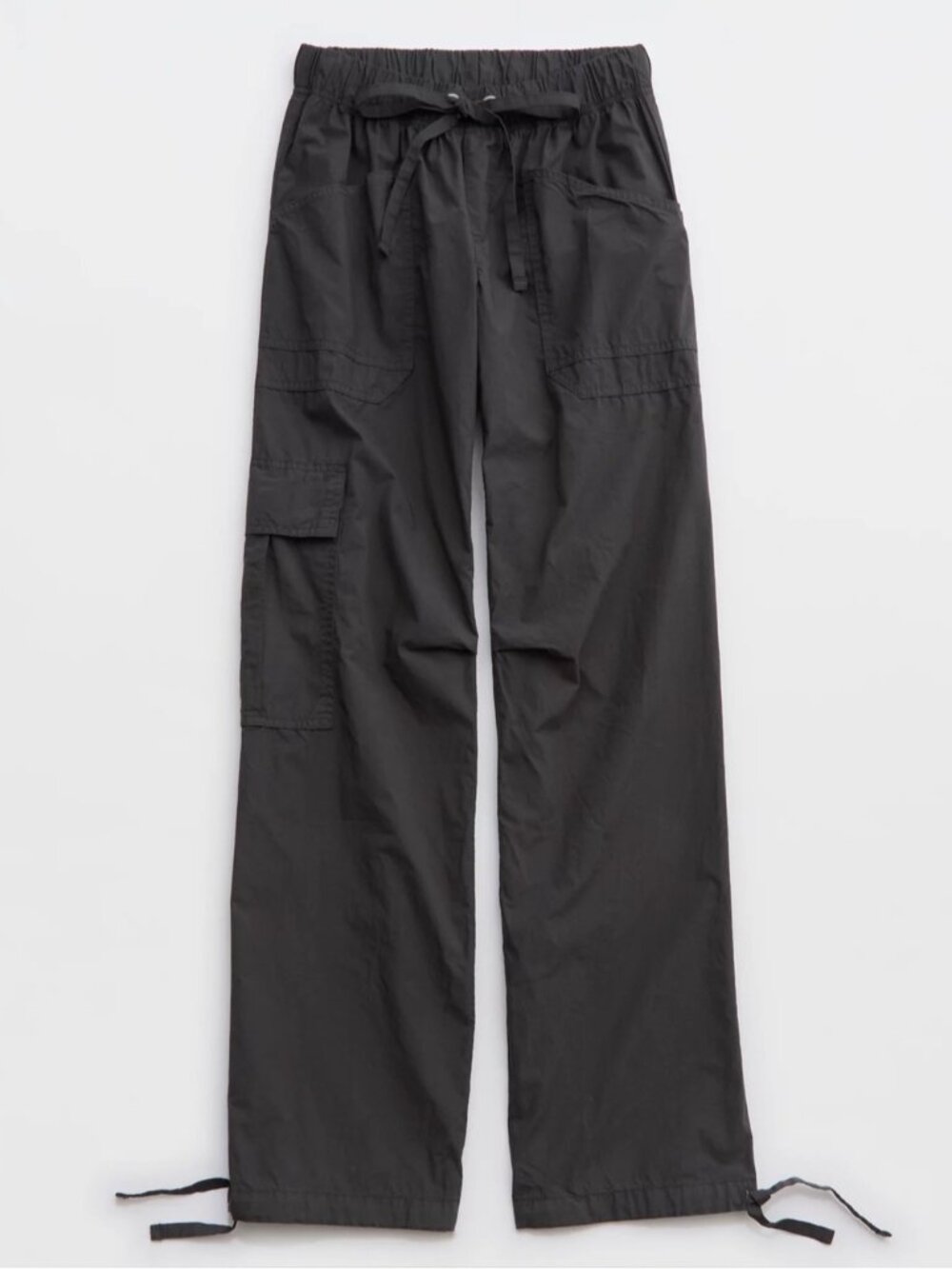 Aerie Avenue Baggy Cargo Pant In Smoked Grey Size Medium 100% Cotton